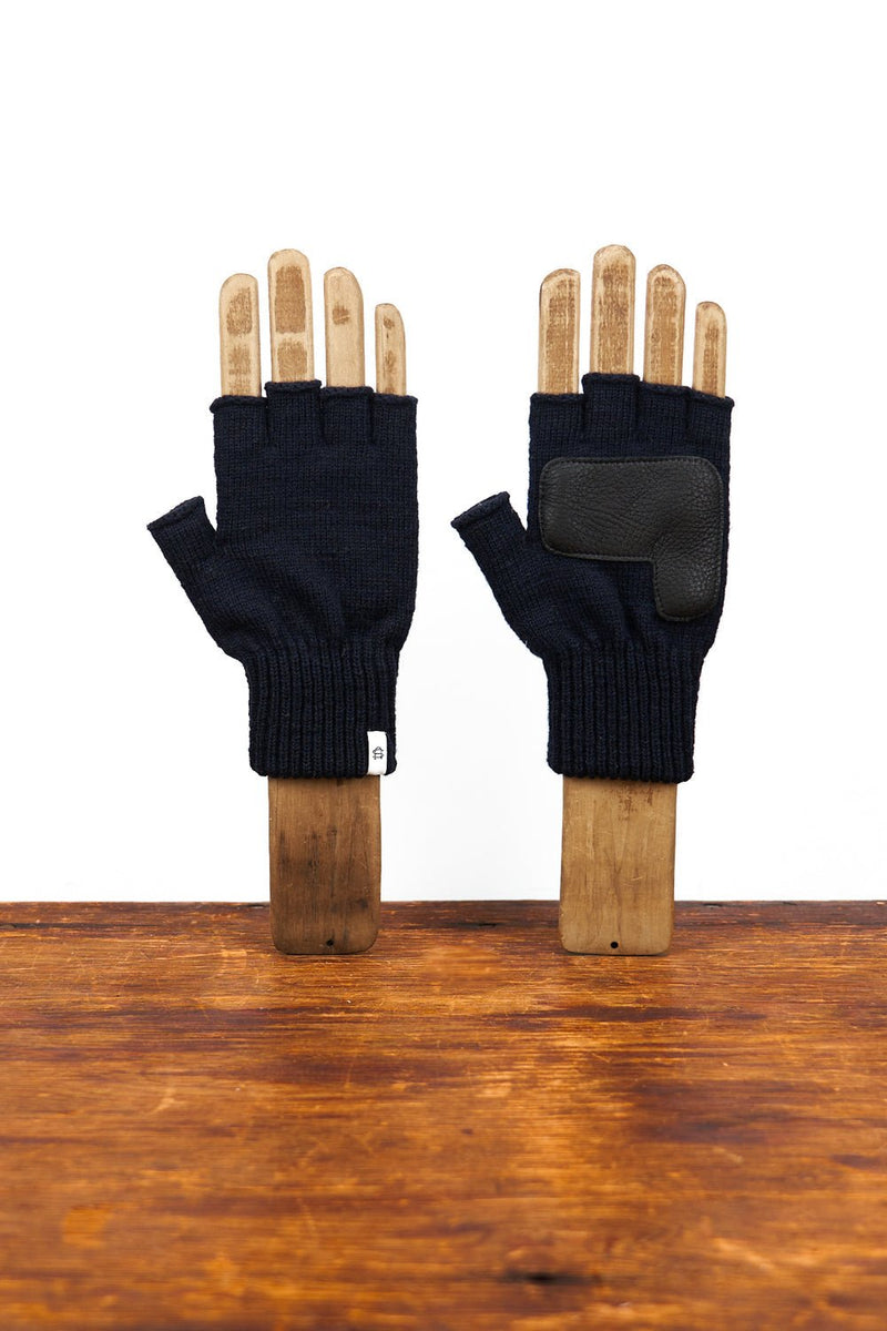 Upstate Stock Ragg Wool Fingerless Gloves Rust Melange / L/XL