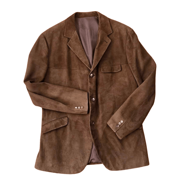Chocolate Brown Vintage Suede Blazer - Hudson’s Hill
