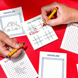 Gaming Notepad Trio - Tic Tac Toe, Dots & Boxes, Doodles - Hudson’s Hill