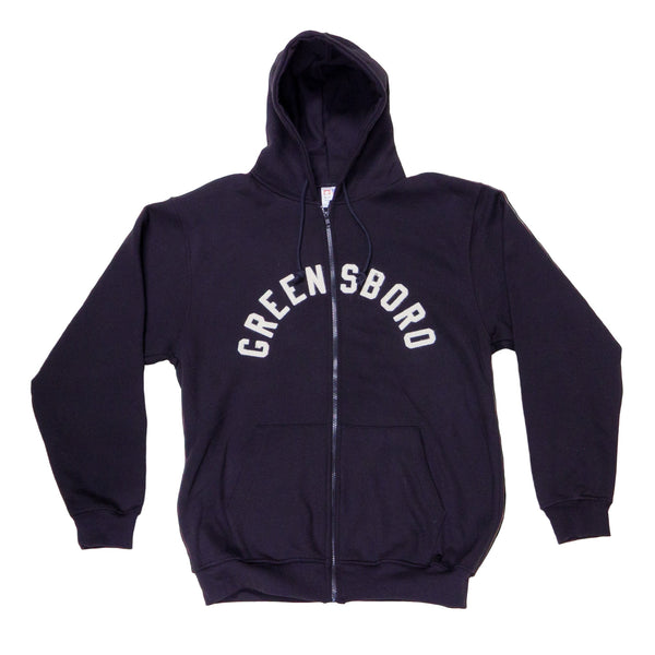 Greensboro Arched Felt Zip - Up Hoodie - Hudson’s Hill
