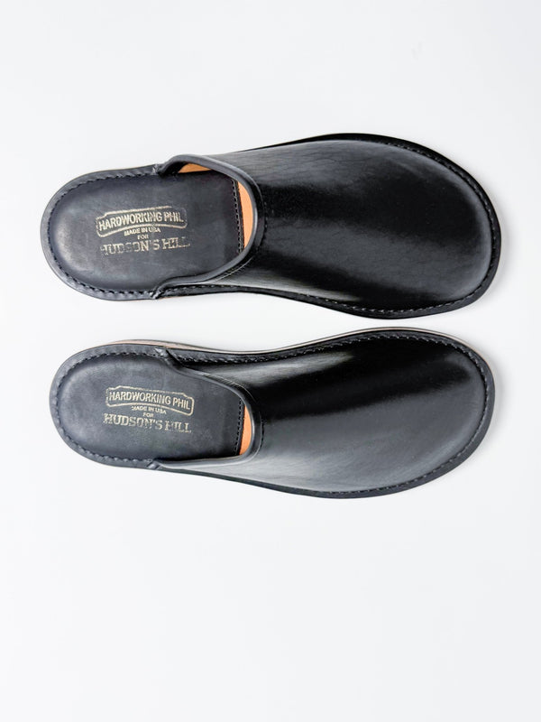 Hardworking Phil for Hudson's Hill - Black Horween Paddle Slide - Hudson’s Hill