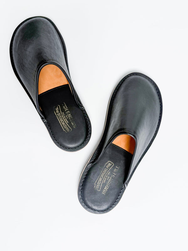 Hardworking Phil for Hudson's Hill - Black Horween Paddle Slide - Hudson’s Hill