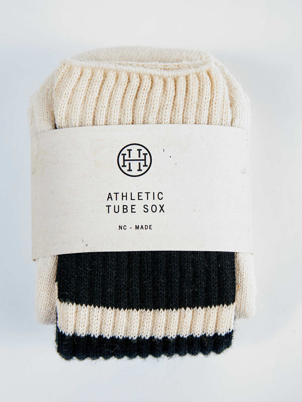 HH Classic Tube Sox for Athletic Use - Natural/Black - Hudson’s Hill