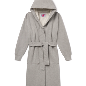 Soft Goods french terry hooded robe heather gray front