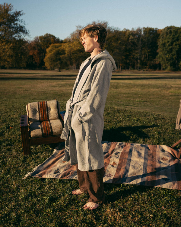 Soft Goods french terry hooded robe heather gray product