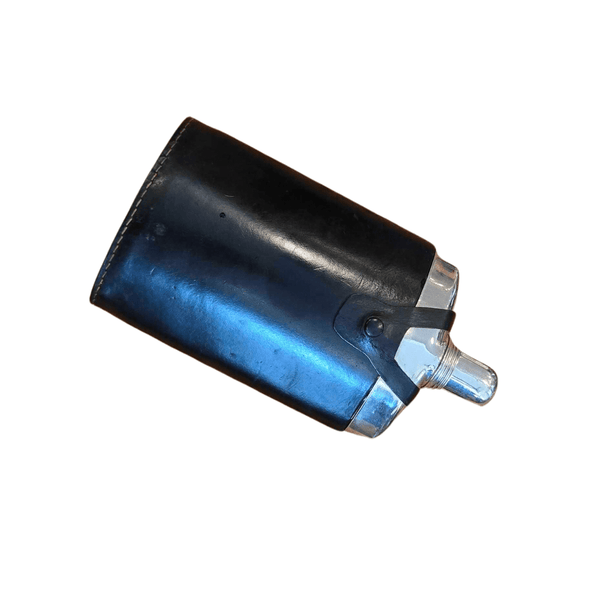 West German Saks Fifth Avenue Leather Bound Glass Flask - Hudson’s Hill