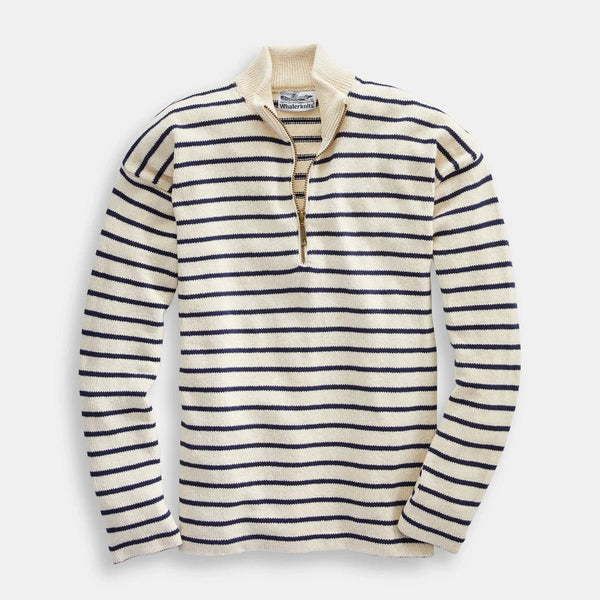 Whaler Knits - Nantucket Striped 1/4 Zip Pullover - Hudson’s Hill