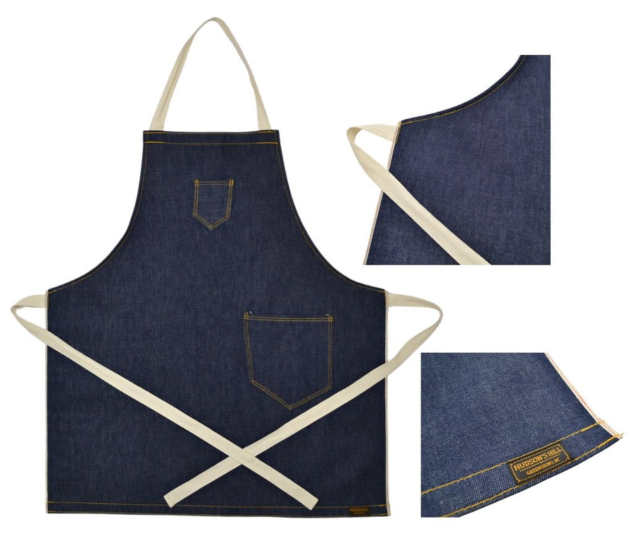 Denim Apron (dark brown leather pocket) – The Forge (a division of Star  Food General Trading LLC)