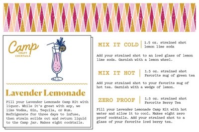 Camp Craft Cocktail Jar - Lavender Lemonade - Hudson’s Hill
