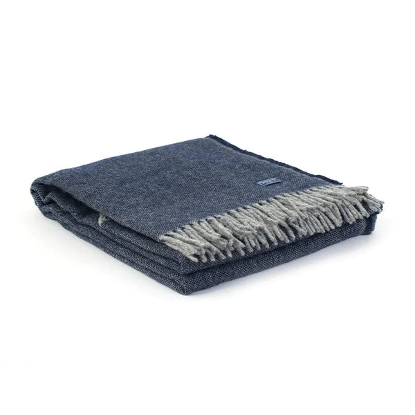 Fairbault Mill Ashby Blanket - Navy - Hudson’s Hill