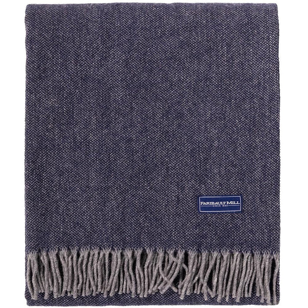 Fairbault Mill Ashby Blanket - Navy - Hudson’s Hill