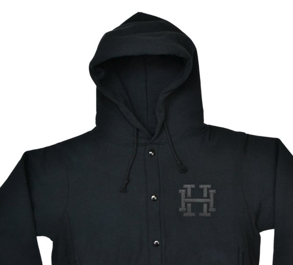 HH Champion Snap Front Hooded Sweatshirt - Black - Hudson’s Hill