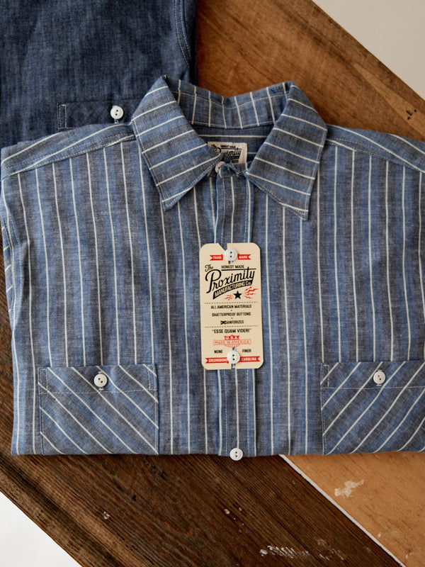 Proximity Mfg. Striped Chambray Shirt - Hudson’s Hill