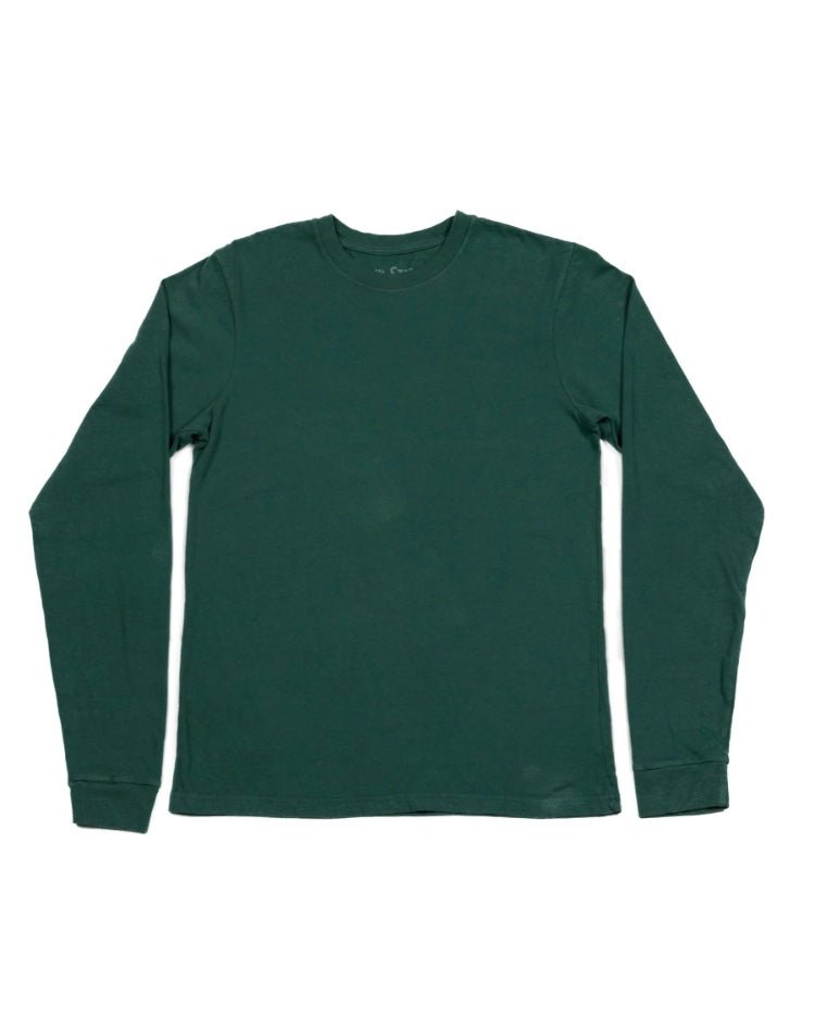 Front And Back Plain Green Long Sleeve Shirt Emerald Green Long