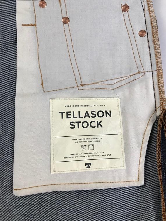 Tellason Stock Made in USA Men's 14 oz Cone Mills White Oak Raw