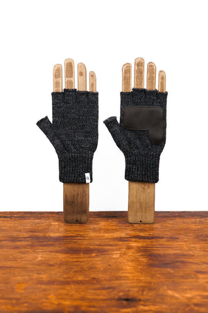 Upstate Stock Ragg Wool Fingerless Gloves Rust Melange / L/XL