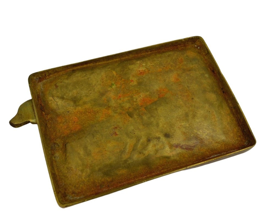 Vintage Mid Century Brass Ash Tray Hunting Dogs - Hudson’s Hill