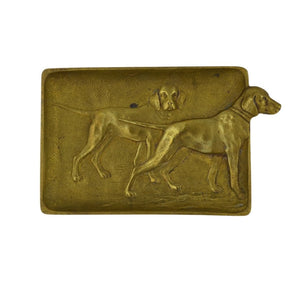 Vintage Mid Century Brass Ash Tray Hunting Dogs - Hudson’s Hill